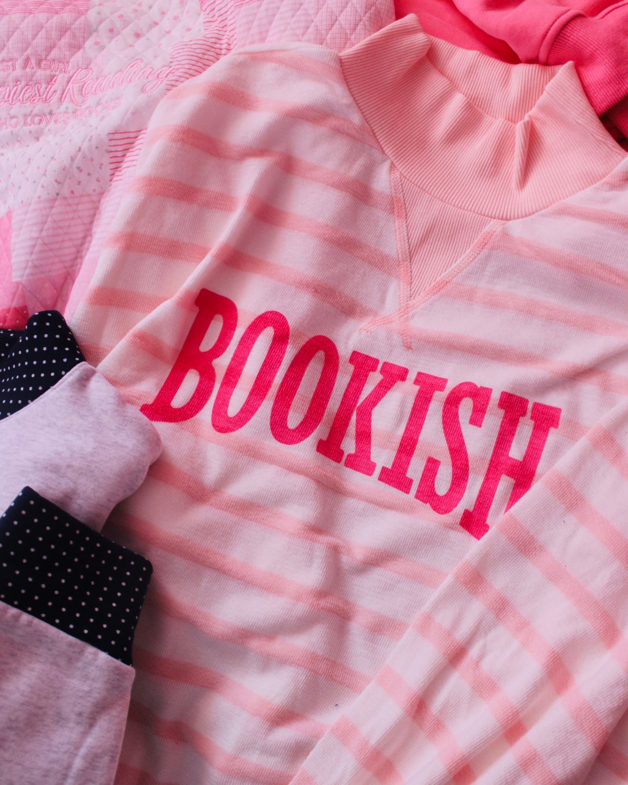 BOOKISH STRIPED KNIT MOCK NECK