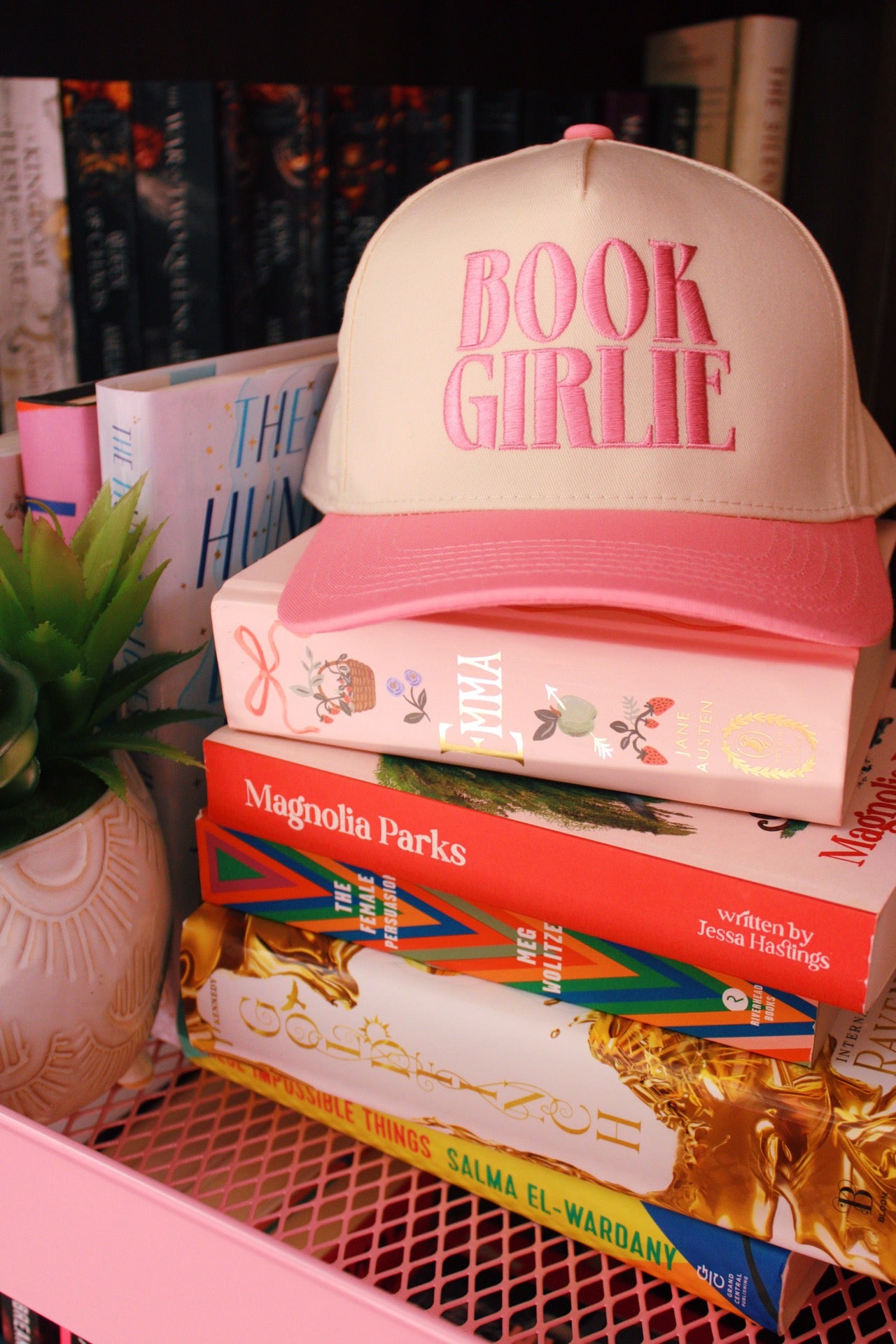 PINK TWO TONE BOOK GIRLIE HAT