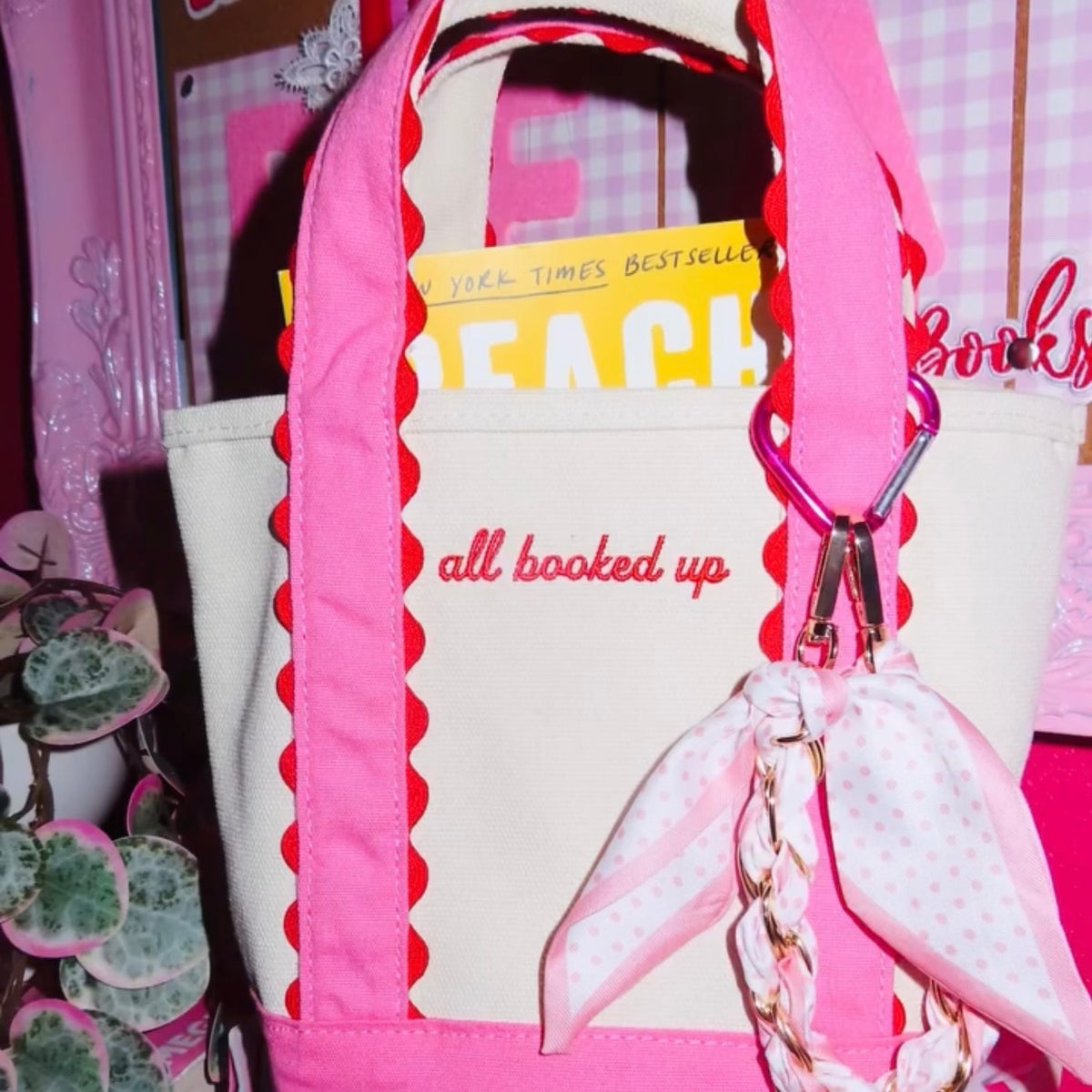 ALL BOOKED UP MINI BOAT TOTE