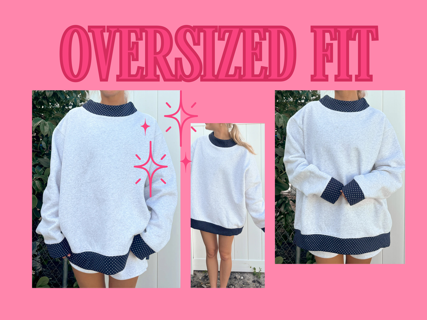 HAPPIEST READING NAVY & ASH POLKA DOT EMBROIDERED MOCK NECK