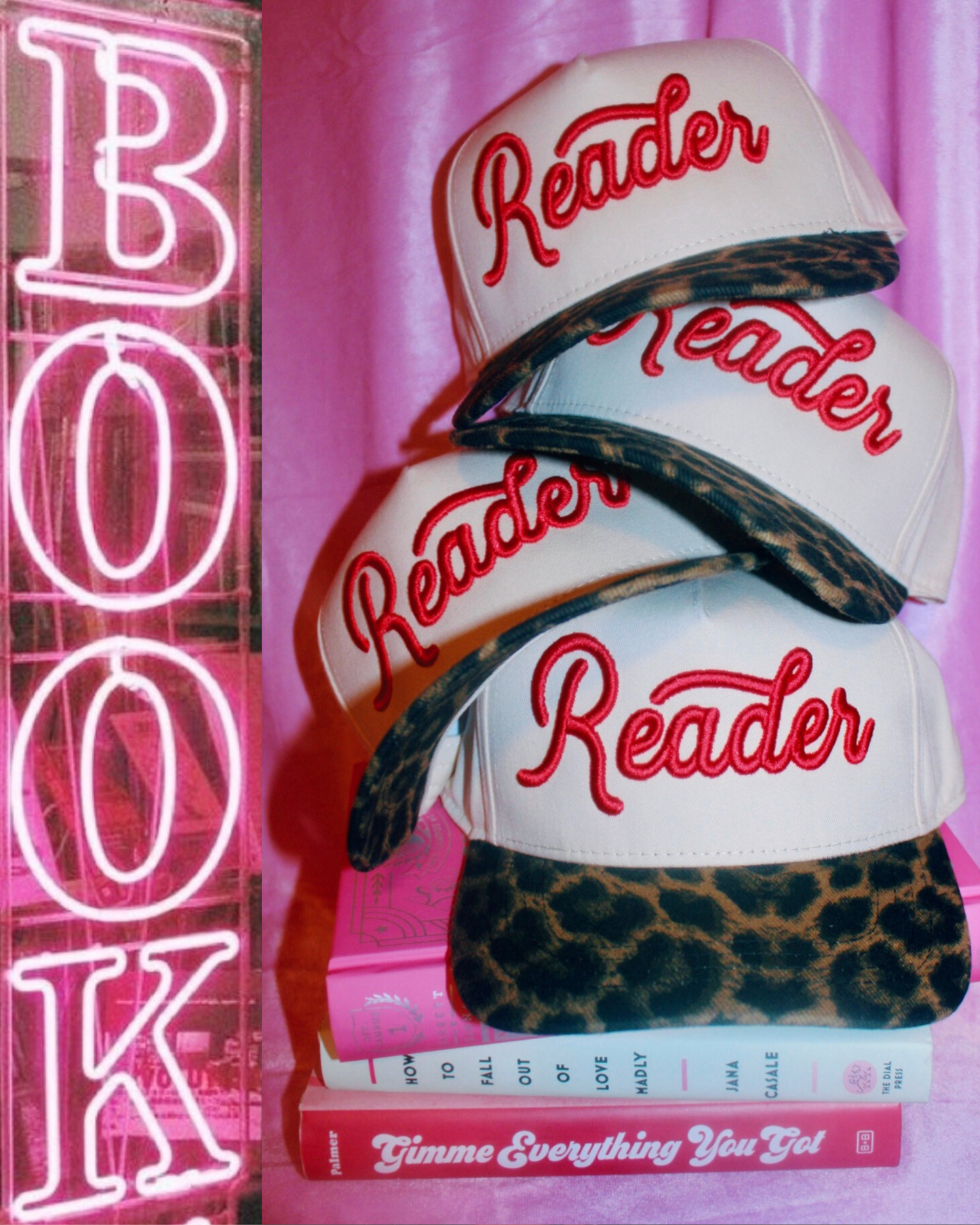 PUFF EMBROIDERED READER CHEETAH HAT