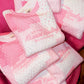 HAPPIEST READING PINK PATCH WORK EMBROIDERED MOCK NECK