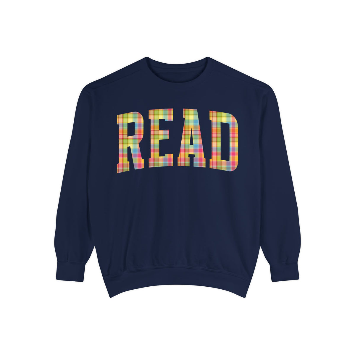 RAINBOW PLAID READ COMFORT COLOR CREWNECK