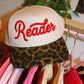 PUFF EMBROIDERED READER CHEETAH HAT