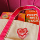 HOT PINK/NATURAL PATCH TOTE