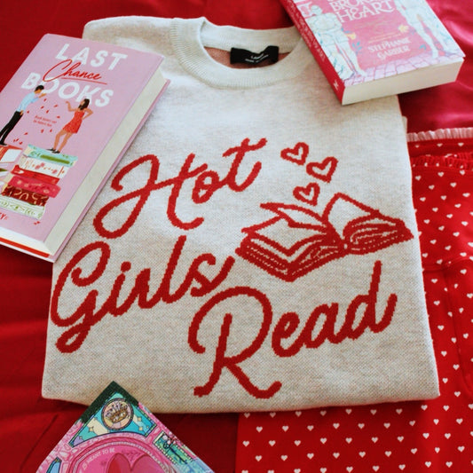 HOT GIRLS READ SHORT SLEEVE KNIT SWEATER