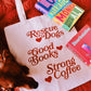 RESCUE DOGS, GOOD BOOKS, STRONG COFFEE TOTE