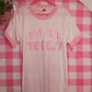 HOT GIRL BOOK CLUB PINK AND WHITE RINGER TEE