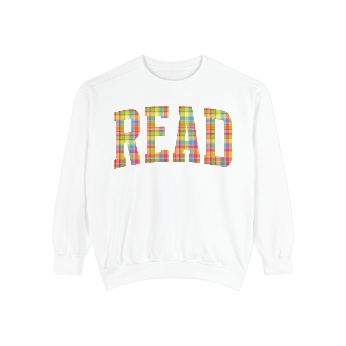 RAINBOW PLAID READ COMFORT COLOR CREWNECK