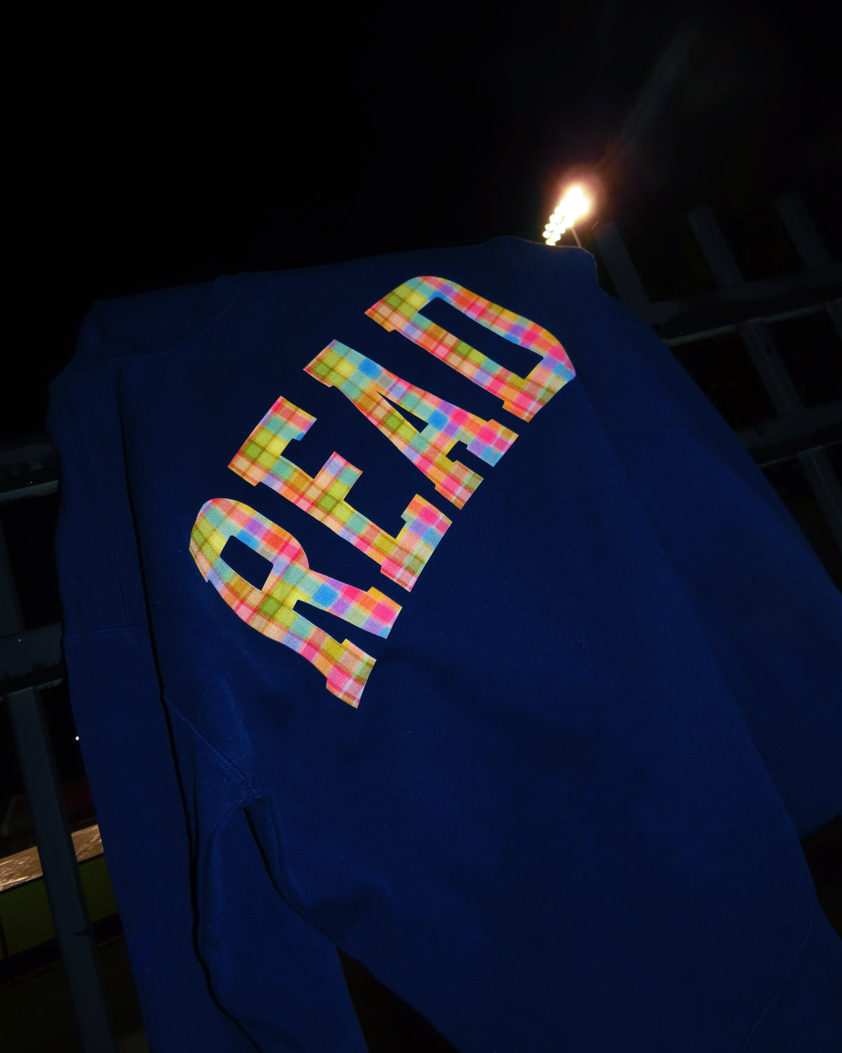 RAINBOW PLAID READ COMFORT COLOR CREWNECK