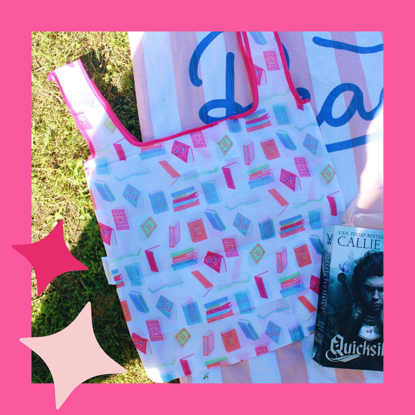 BOOK CLUB BOOK PATTERN TOTE