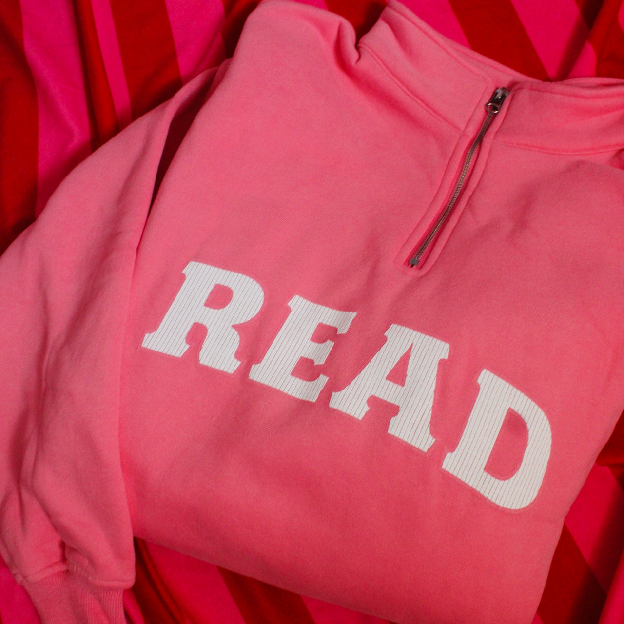 PUFF PRINT READ QUARTER ZIP