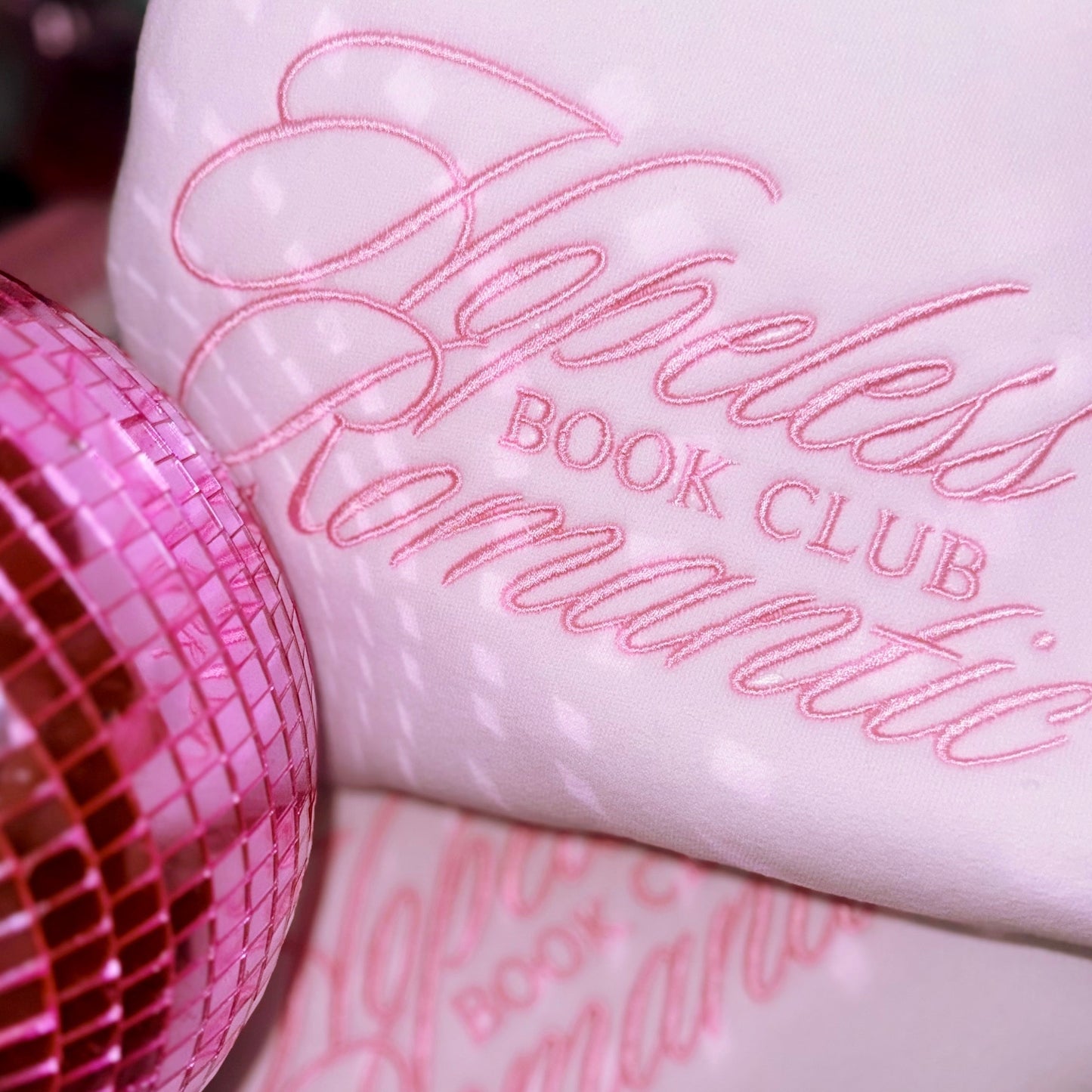 EMBROIDERED HOPELESS ROMANTIC BOOK CLUB VARSITY CREW