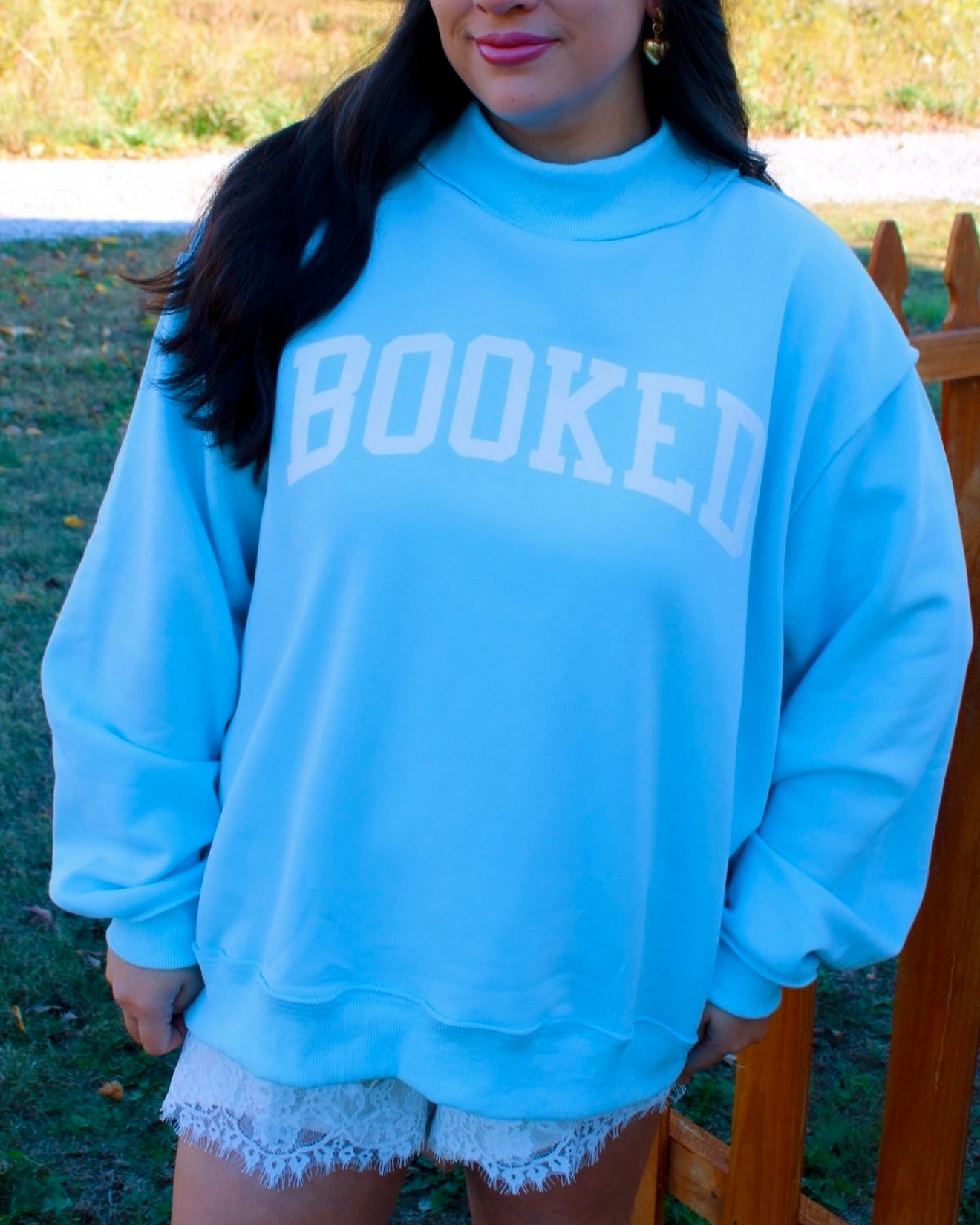 BOOKED LIGHT BLUE MOCK NECK