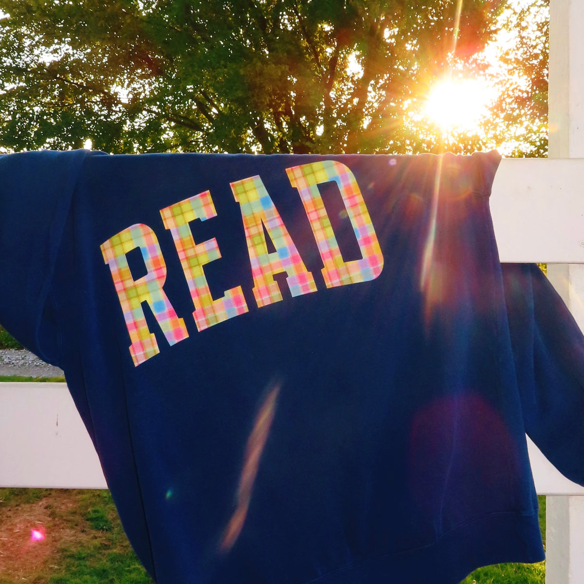RAINBOW PLAID READ COMFORT COLOR CREWNECK