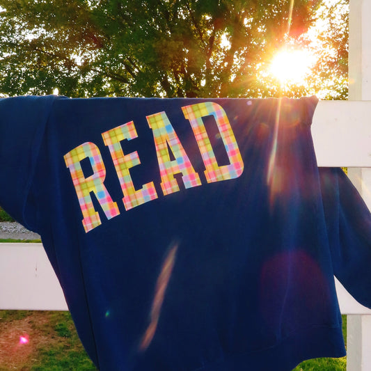 RAINBOW PLAID READ COMFORT COLOR CREWNECK