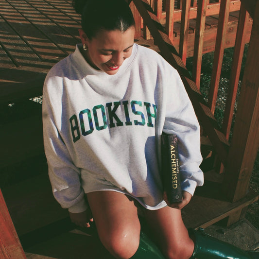 BOOKISH PLAID ASH MOCK NECK