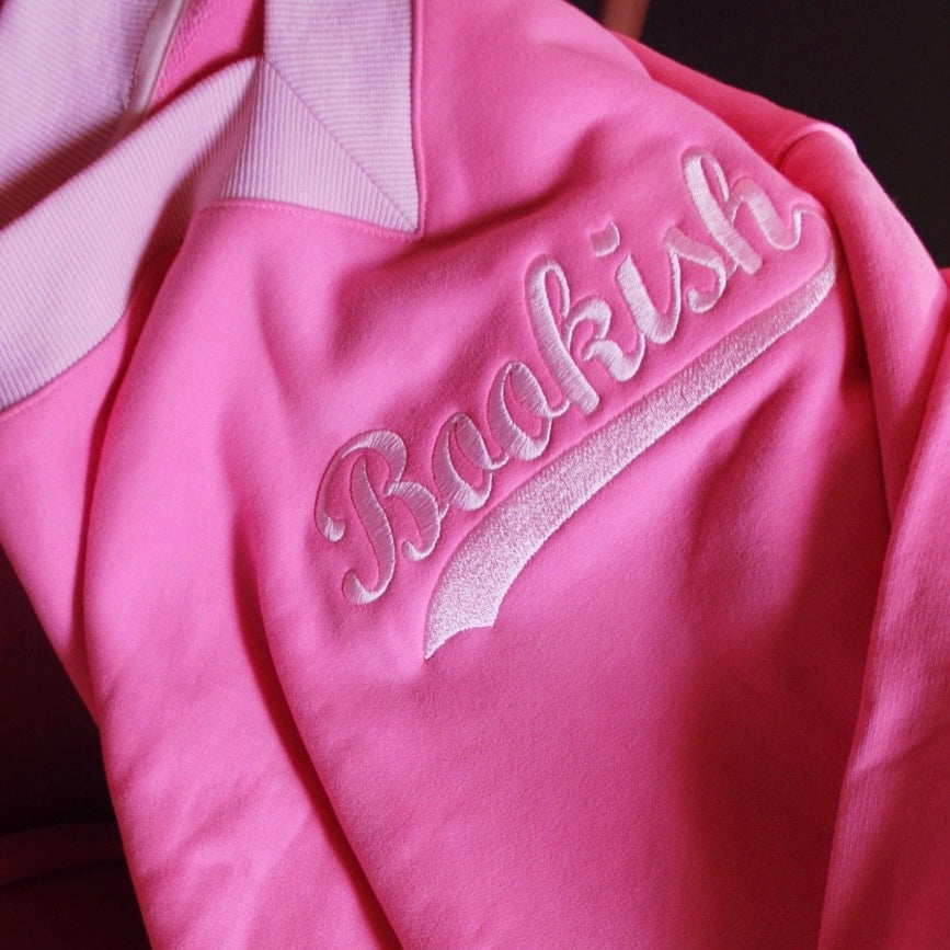 BOOKISH VARSITY EMBROIDERED VNECK CREWNECK