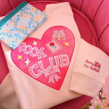HEART BOOK CLUB PATCH CREWNECK