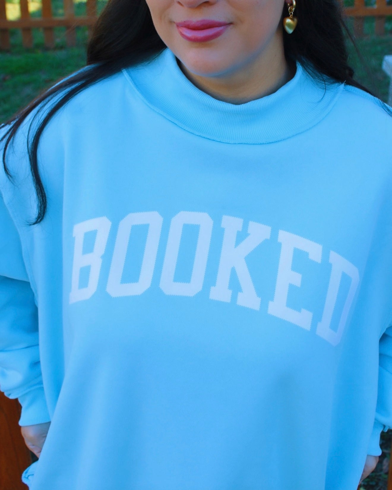 BOOKED LIGHT BLUE MOCK NECK