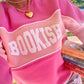 COLOR BLOCK BOOKISH PUFF PRINT CREWNECK