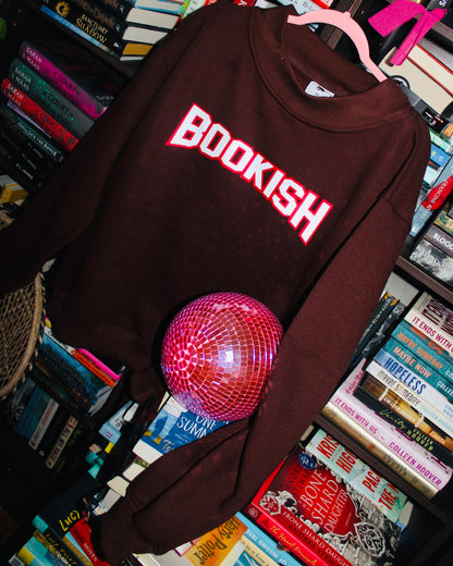 BOOKISH BROWN PINK MOCK NECK