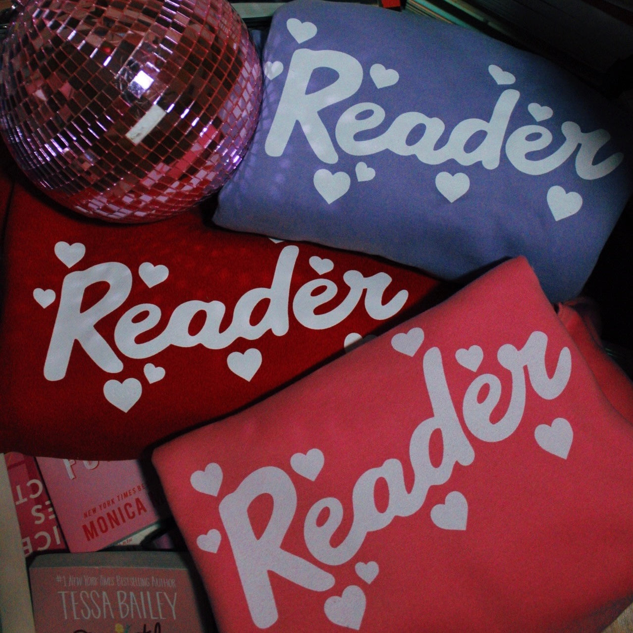 BOOKISH GALENTINES READER MOCK NECK