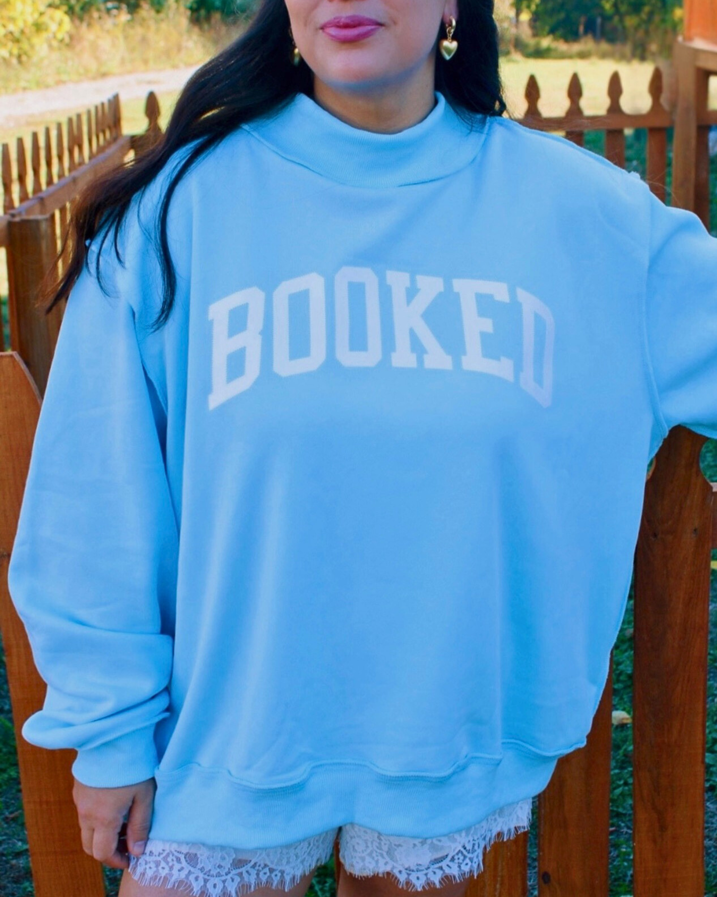 BOOKED LIGHT BLUE MOCK NECK