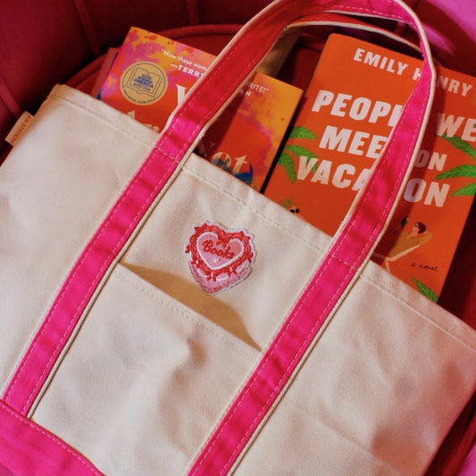 HOT PINK/NATURAL PATCH TOTE