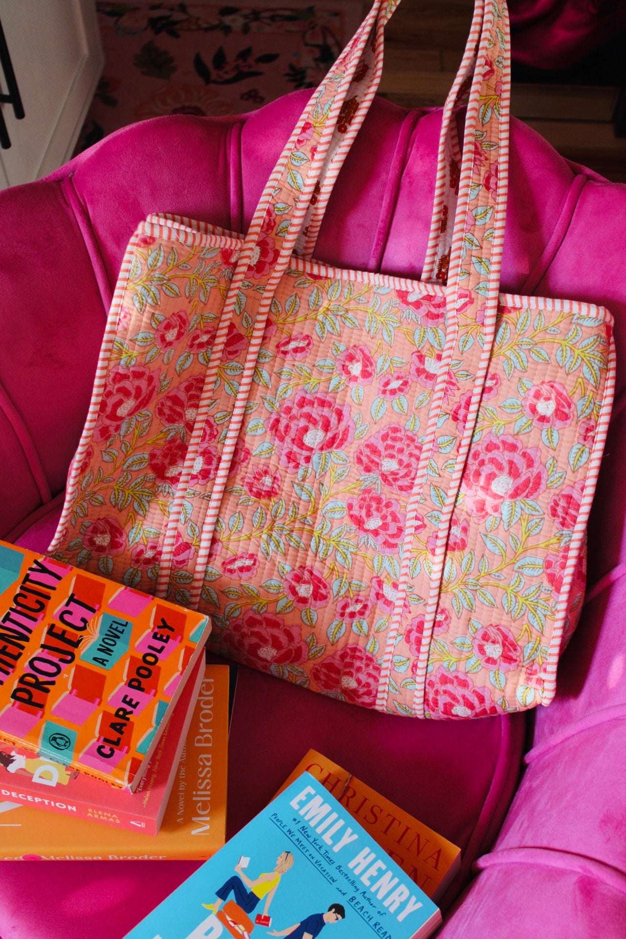 FALL FLORAL REVERSIBLE TOTE