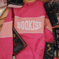 COLOR BLOCK BOOKISH PUFF PRINT CREWNECK