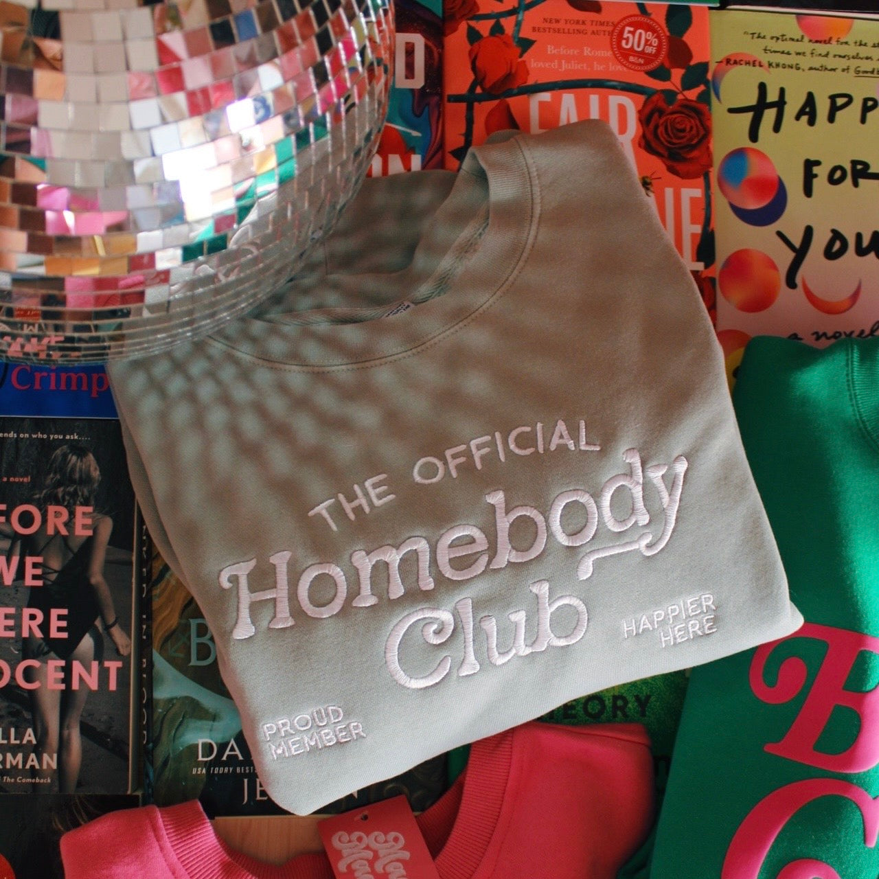 HOMEBODY CLUB EMBROIDERED SAGE CREWNECK