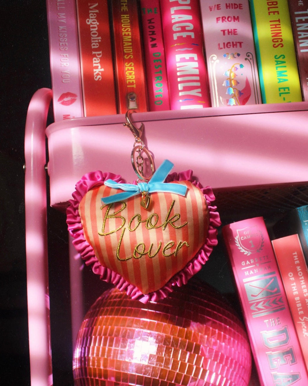BOOK LOVER HEART BAG CHARM