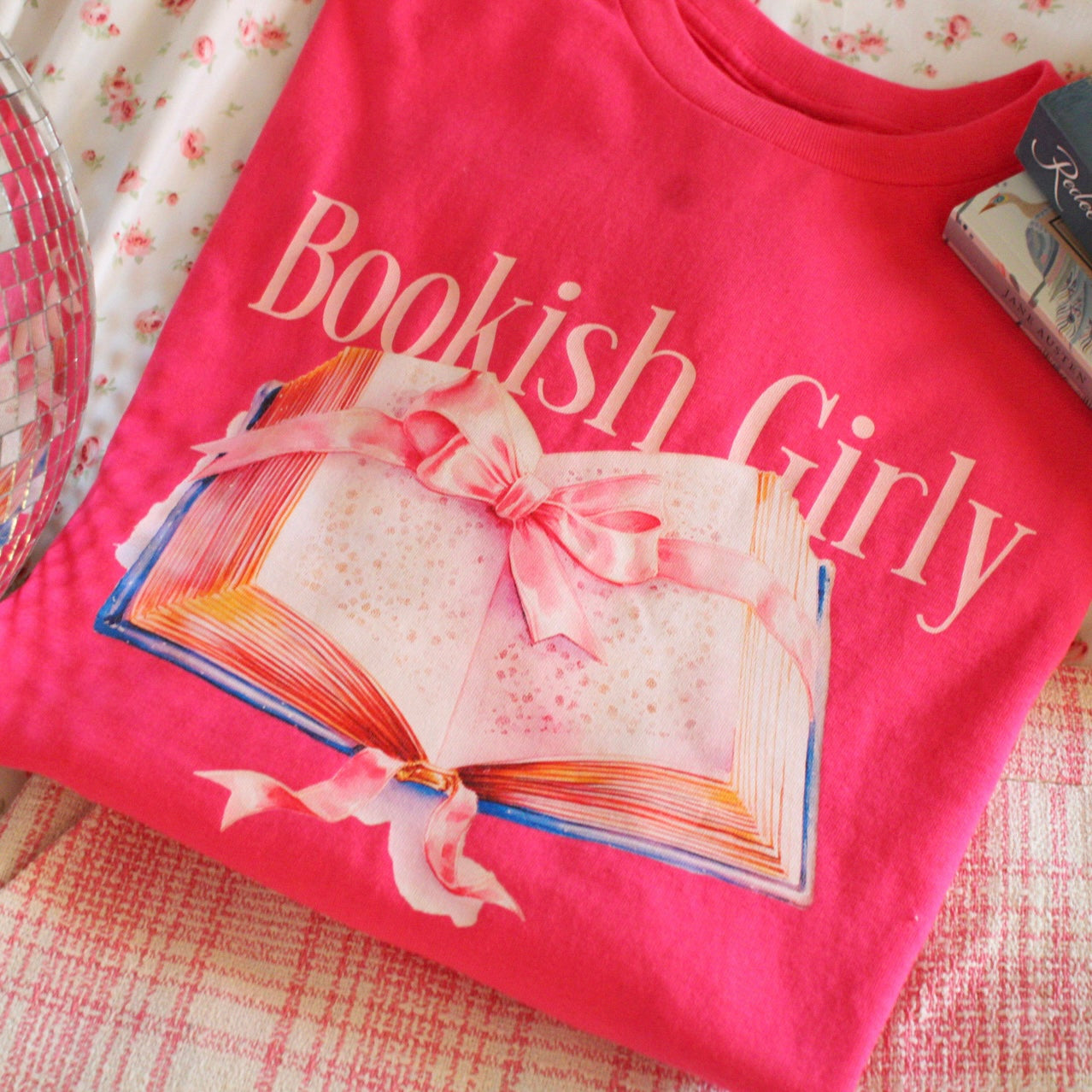 VERY PINK BOOKISH GIRLY TEE