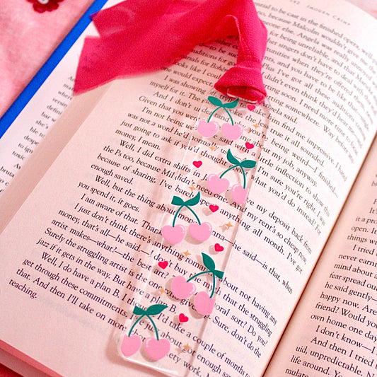 ARYLIC "CHERRY HEARTS" BOOKMARK