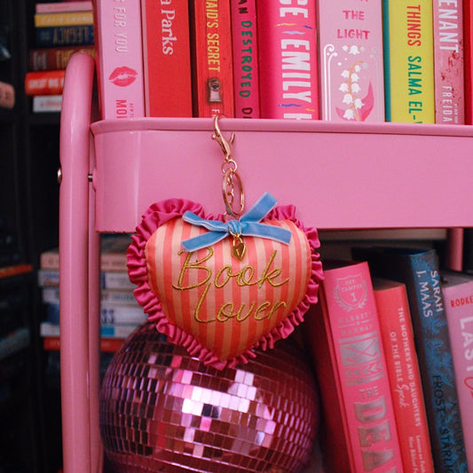 BOOK LOVER HEART BAG CHARM