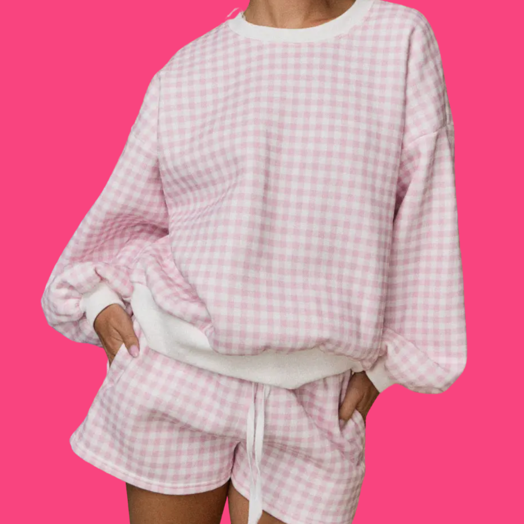 PINK GINGHAM HOPELESS ROMANTIC BOOK CLUB SET