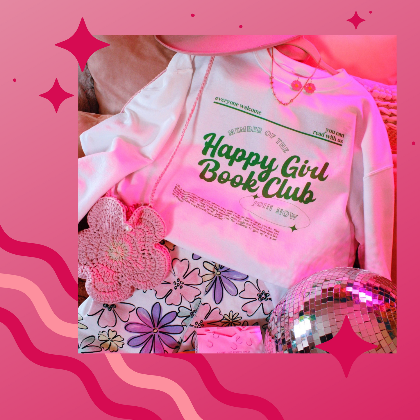 HAPPY GIRL BOOK CLUB CREWNECK