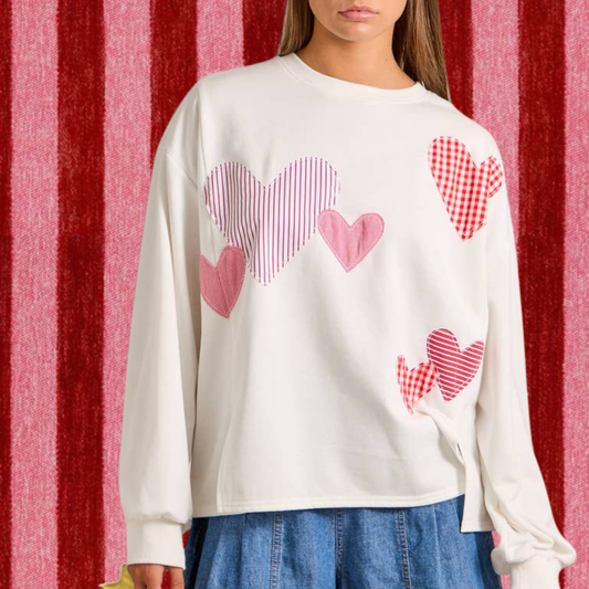 RED HEART PATCH CREWNECK