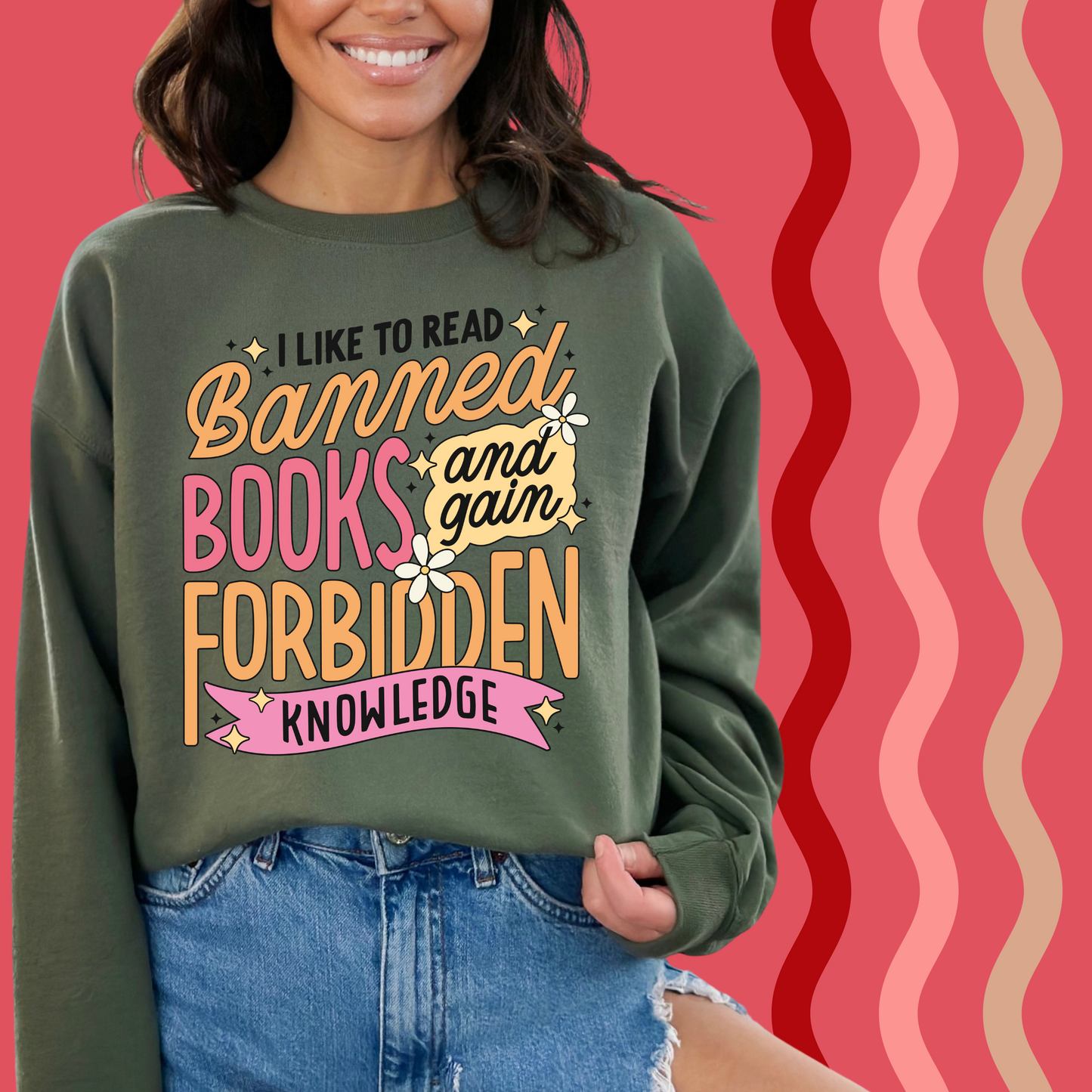 I LIKE TO READ BANNED BOOKS CREWNECK