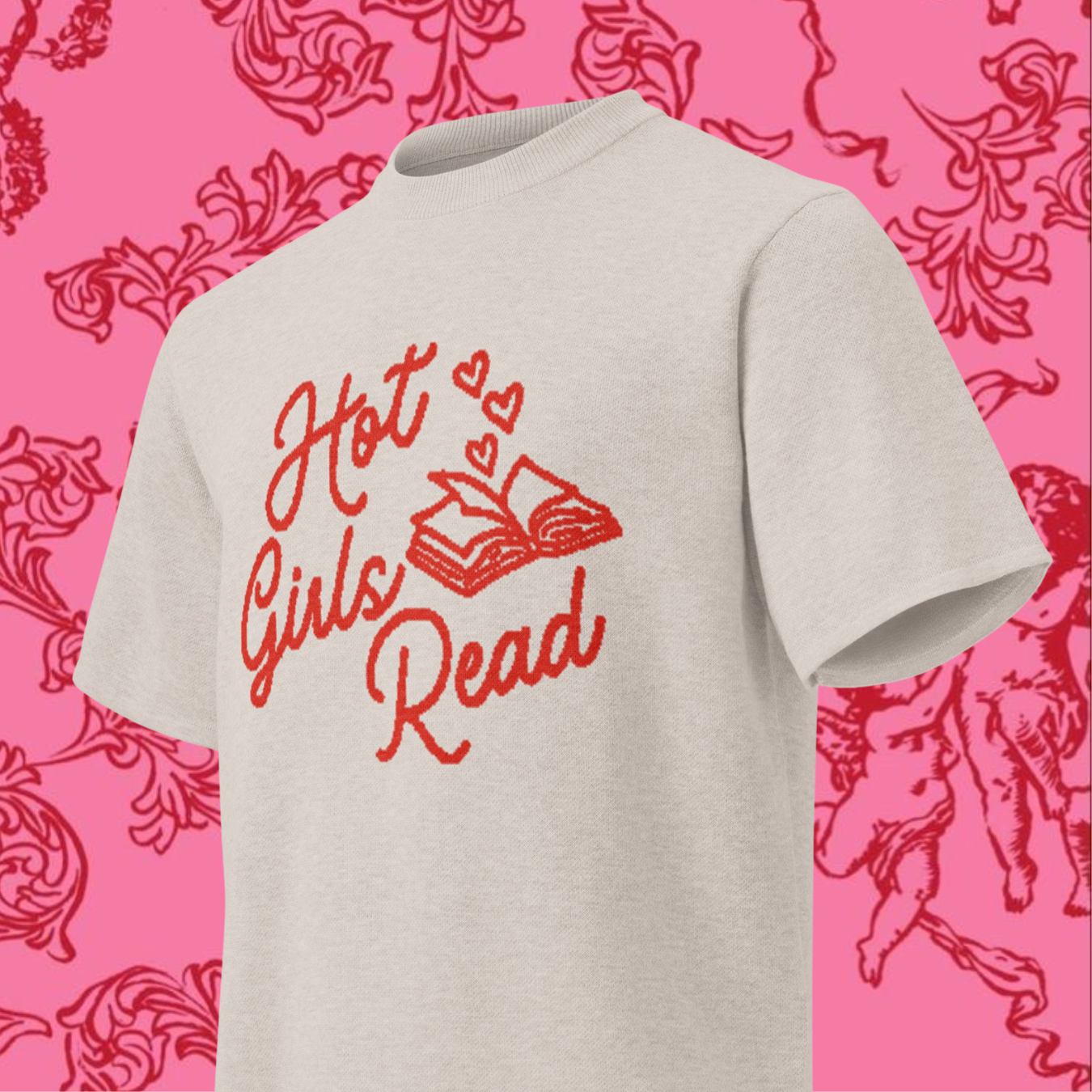 HOT GIRLS READ SHORT SLEEVE KNIT SWEATER
