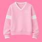 BOOK LOVER COLOR BLOCK VNECK CREWNECK