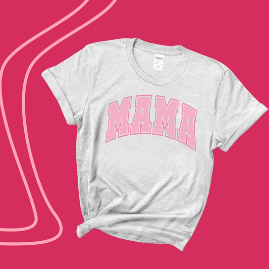 PINK VARSITY MAMA TEE