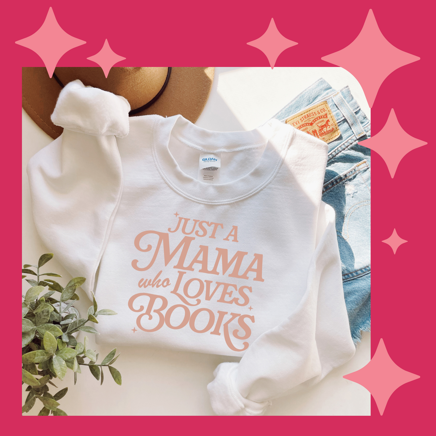 JUST A MAMA WHO LOVES BOOKS CREWNECK