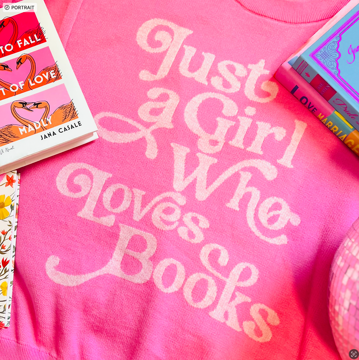 JUST A GIRL WHO LOVES BOOKS KNIT SWEATER