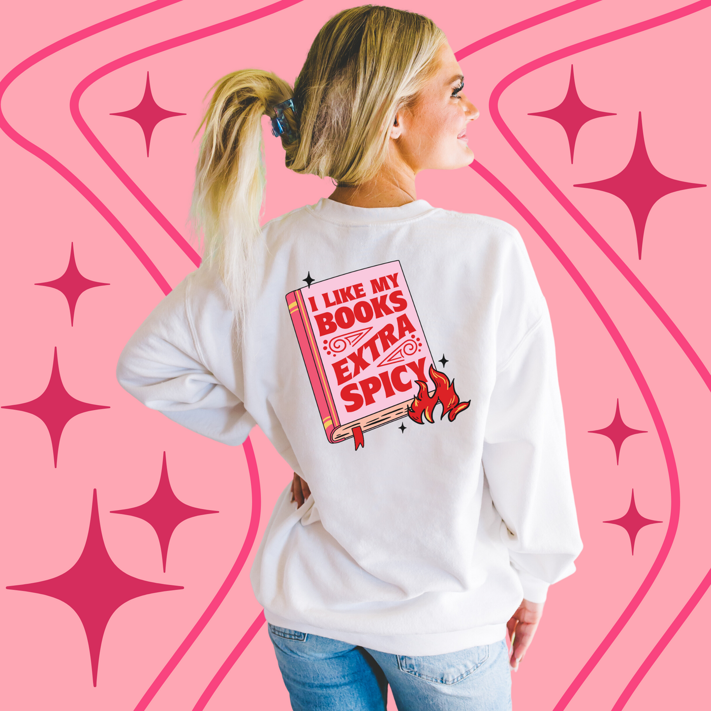 I LIKE MY BOOKS EXTRA SPICEY CREWNECK