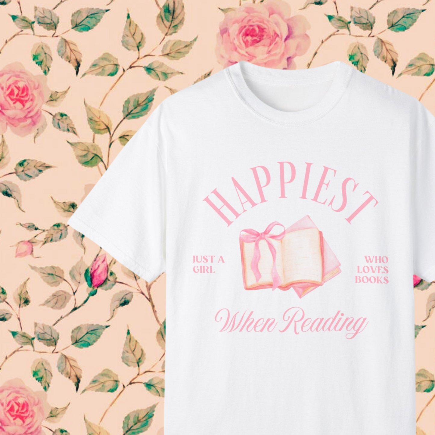 HAPPIEST WHEN READING T-SHIRT