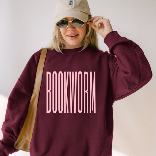 MAROON BOOKWORM CREWNECK