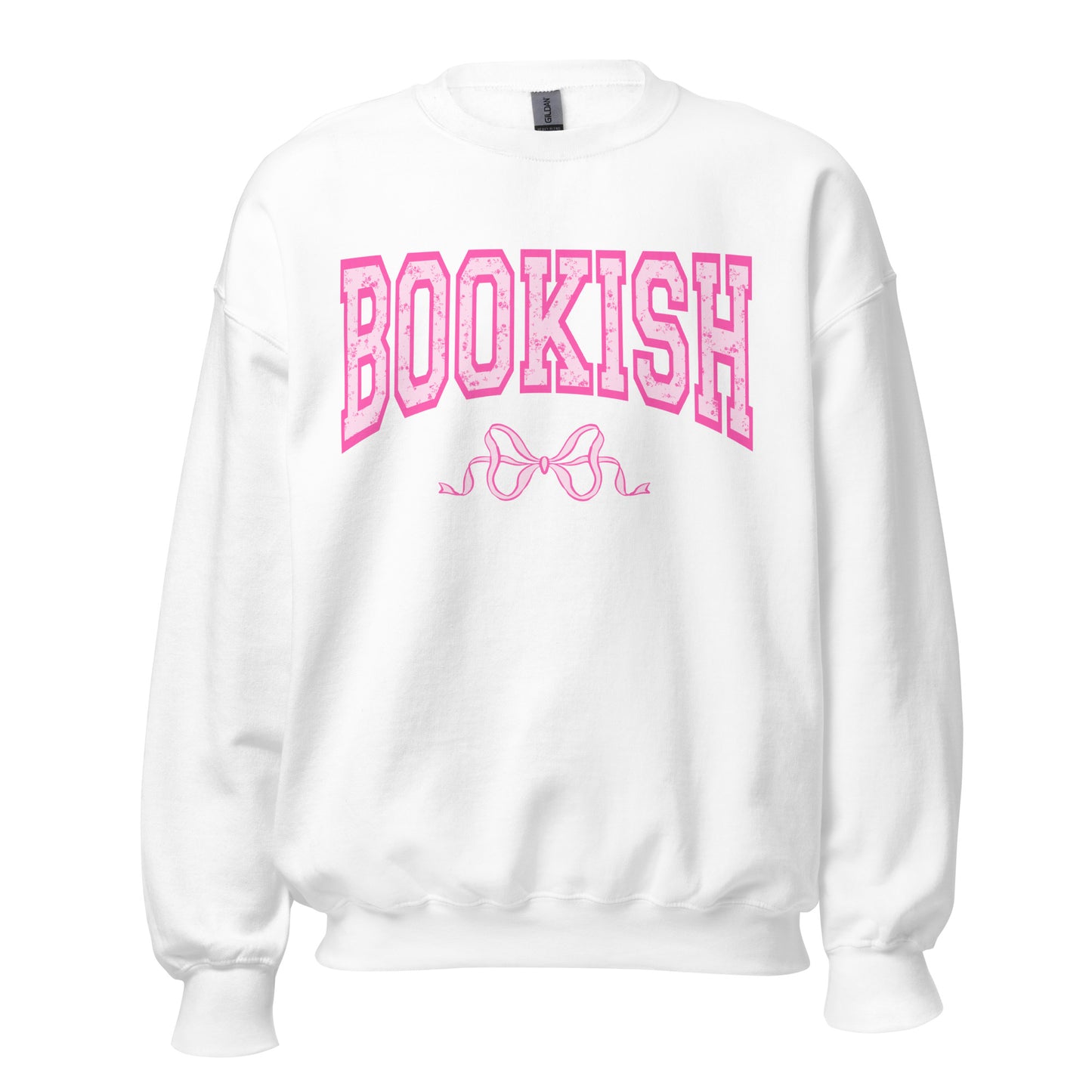 BOOKISH BOW WHITE CREWNECK