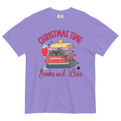 CHRISTMAS TIME, BOOKS & WINE TEE